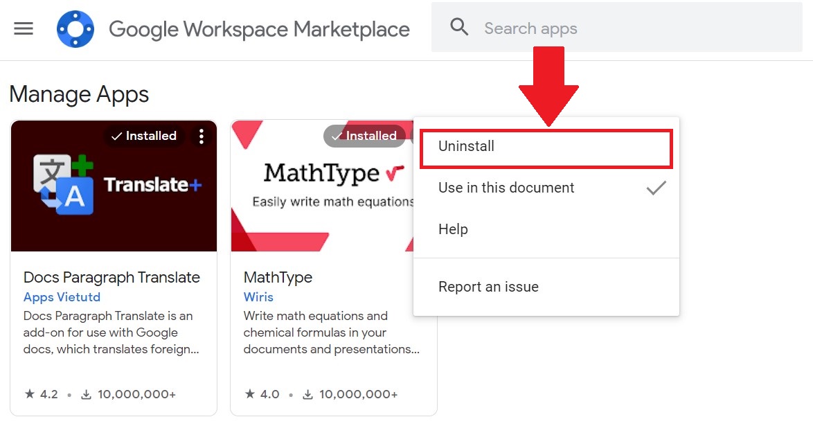 Uninstall Add-On