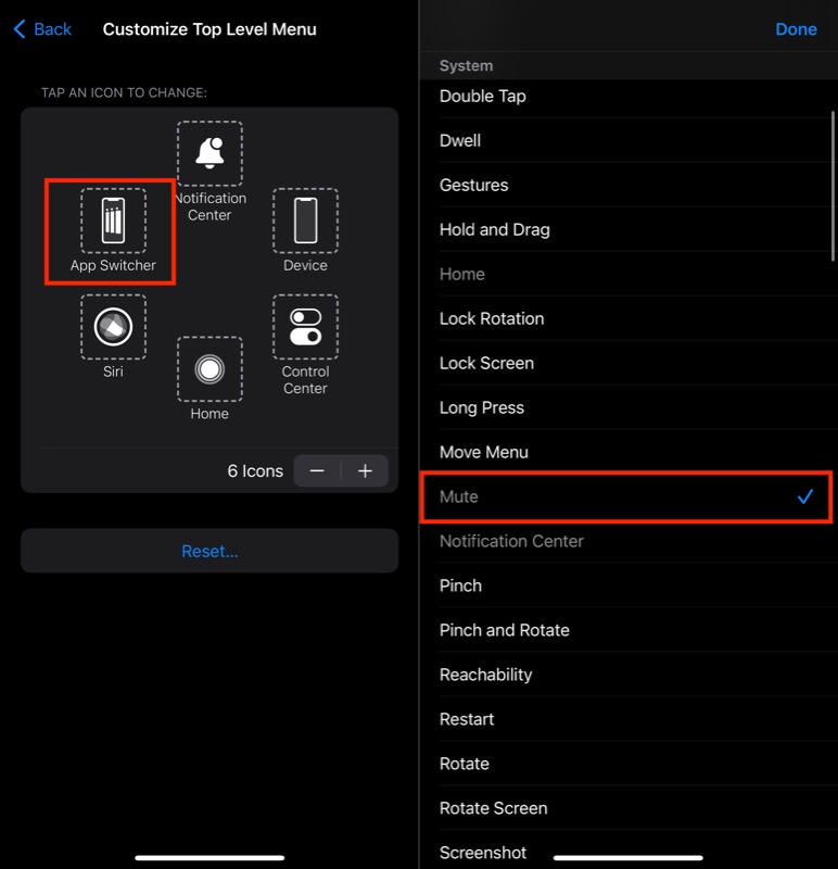 customizing top level menu