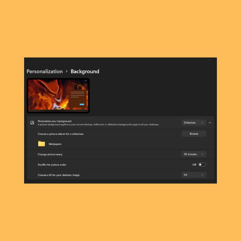 Slideshow in Windows 11