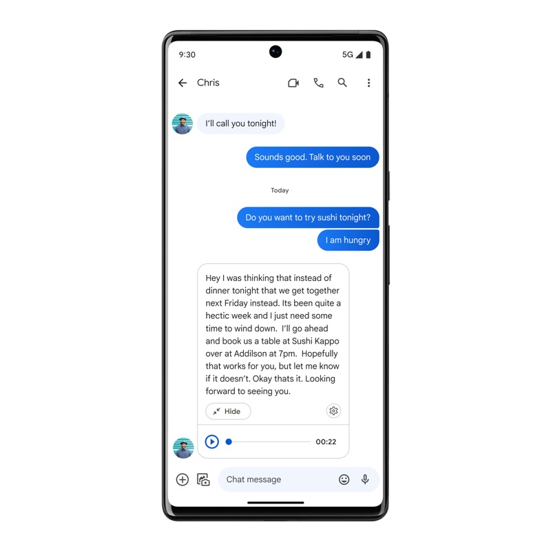 음성 메시지 전사 voice message transcription