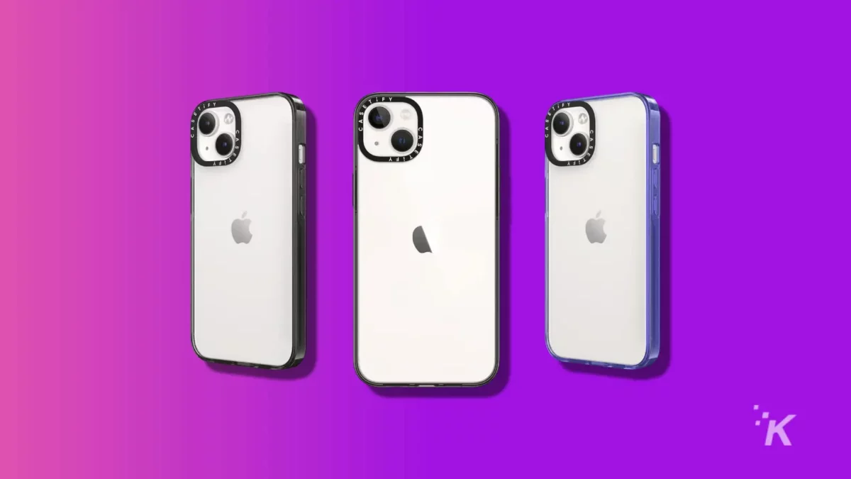 紫色知识技术背景上的 casetify 基本案例