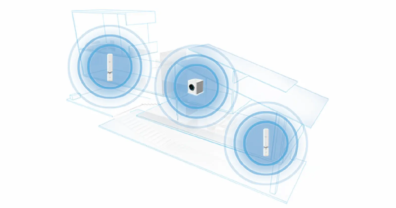 diagrama mostrando como amplifi recomenda colocar seus roteadores mesh
