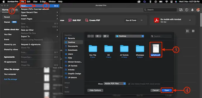 将 PDF 导入 Adobe Acrobat DC