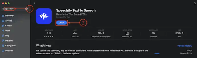 Speechify 下载页面