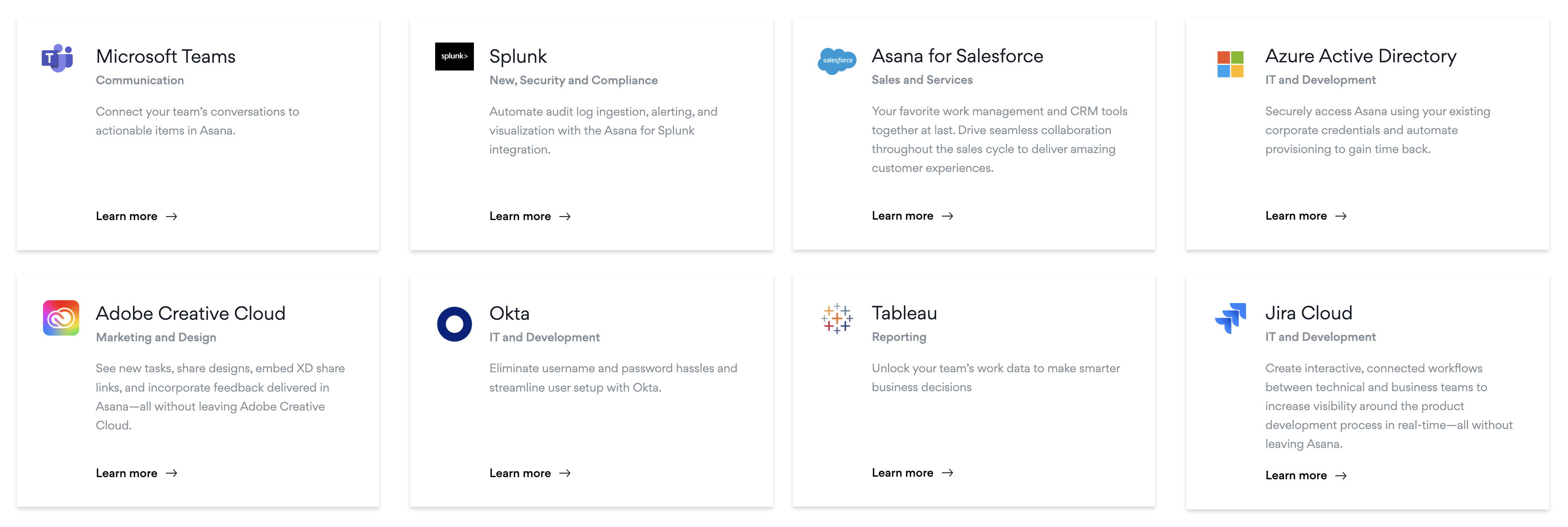 integraciones de Asana