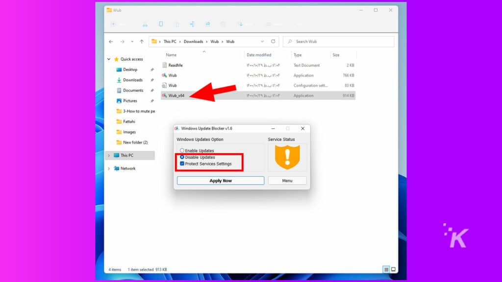 Désactiver les mises à jour de Windows 11 avec Update Blocker