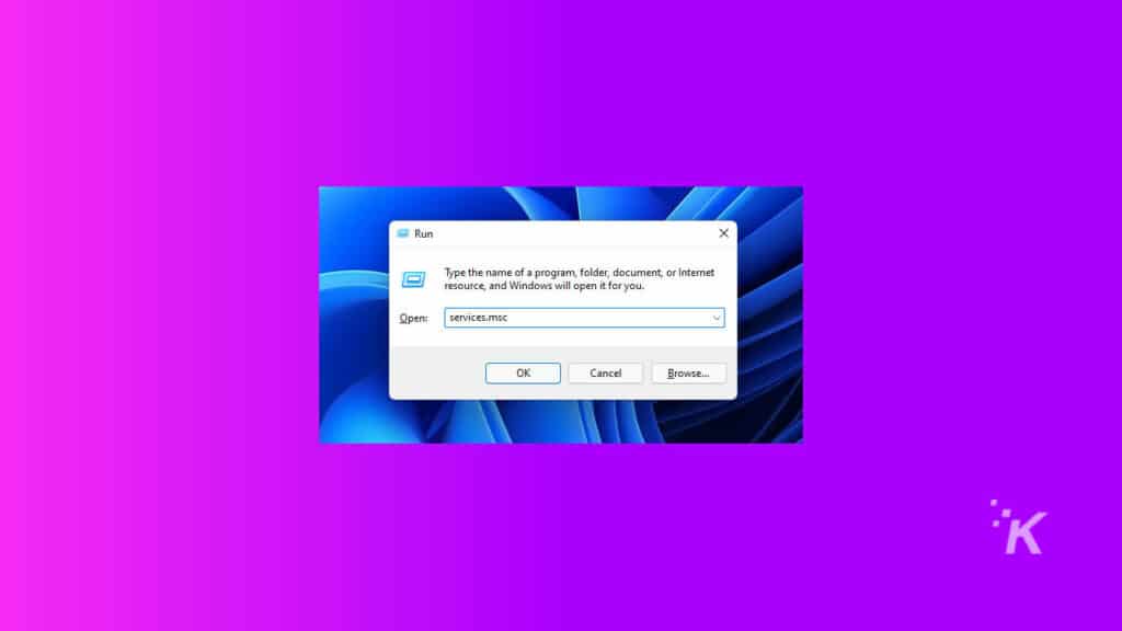 Tapez servicemsc dans RUN