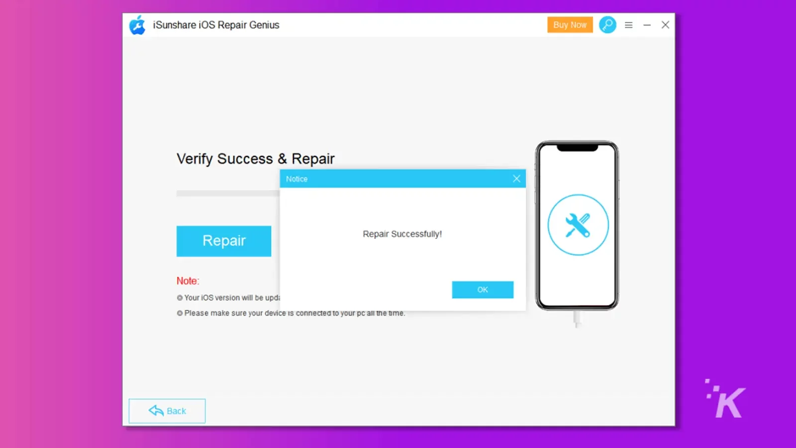 Verify Success & repair 修復成功