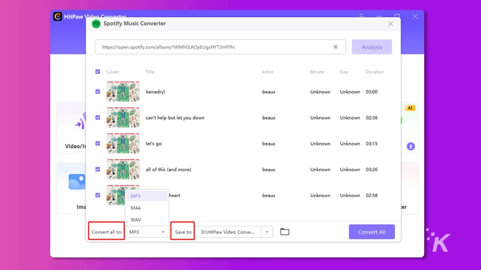 HitPaw Video Converter 搜索音樂文件