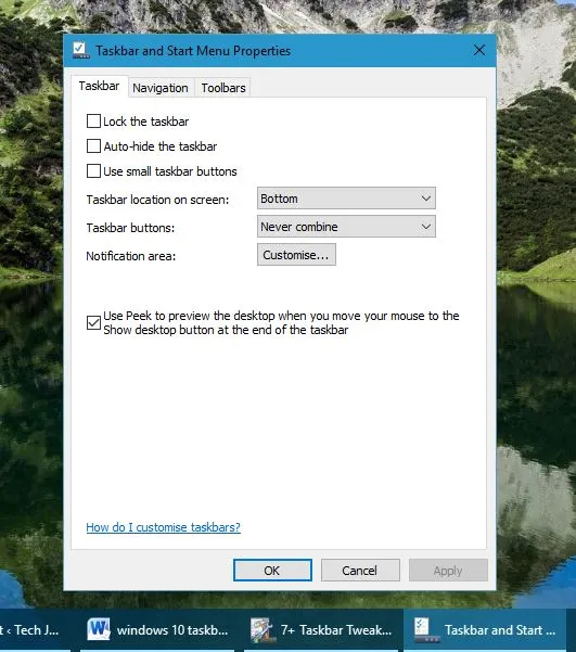 Windows 10 görev çubuğu3
