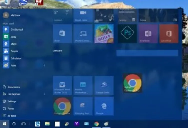 قائمة ابدأ في نظام التشغيل windows 10