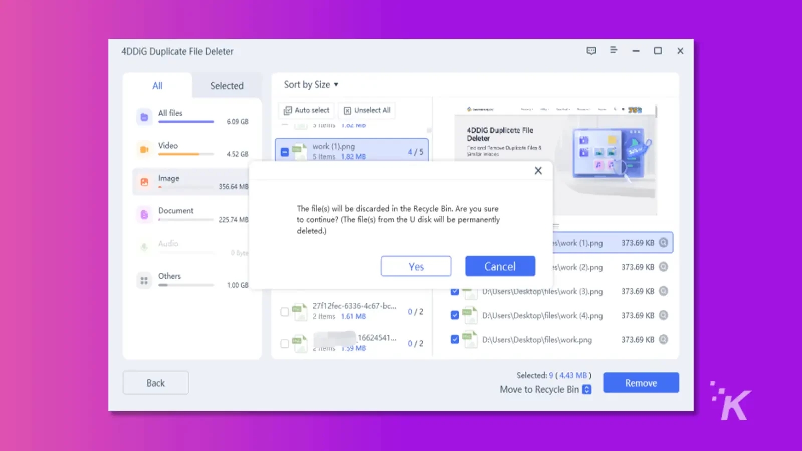 4DDiG Eliminador de archivos duplicados ok