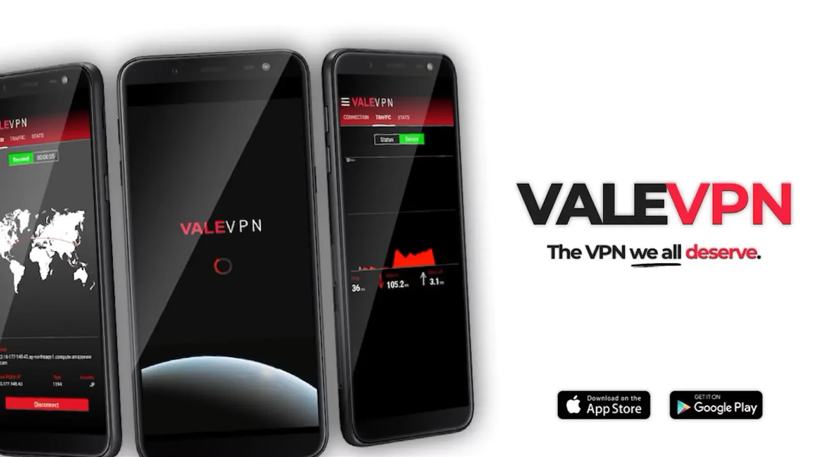 画面に ValeVPN が表示されている電話