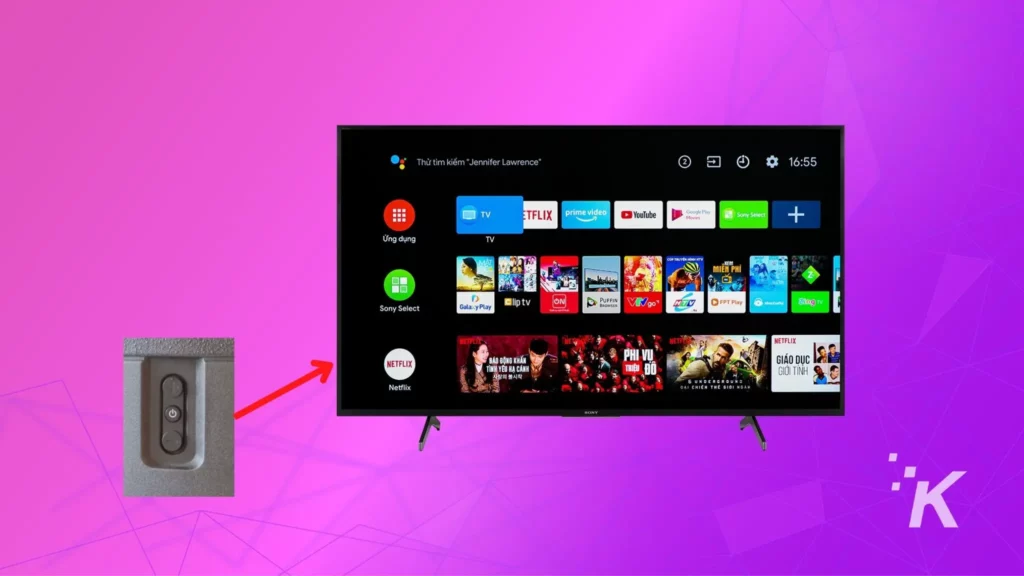image du bouton de réinitialisation du téléviseur sony