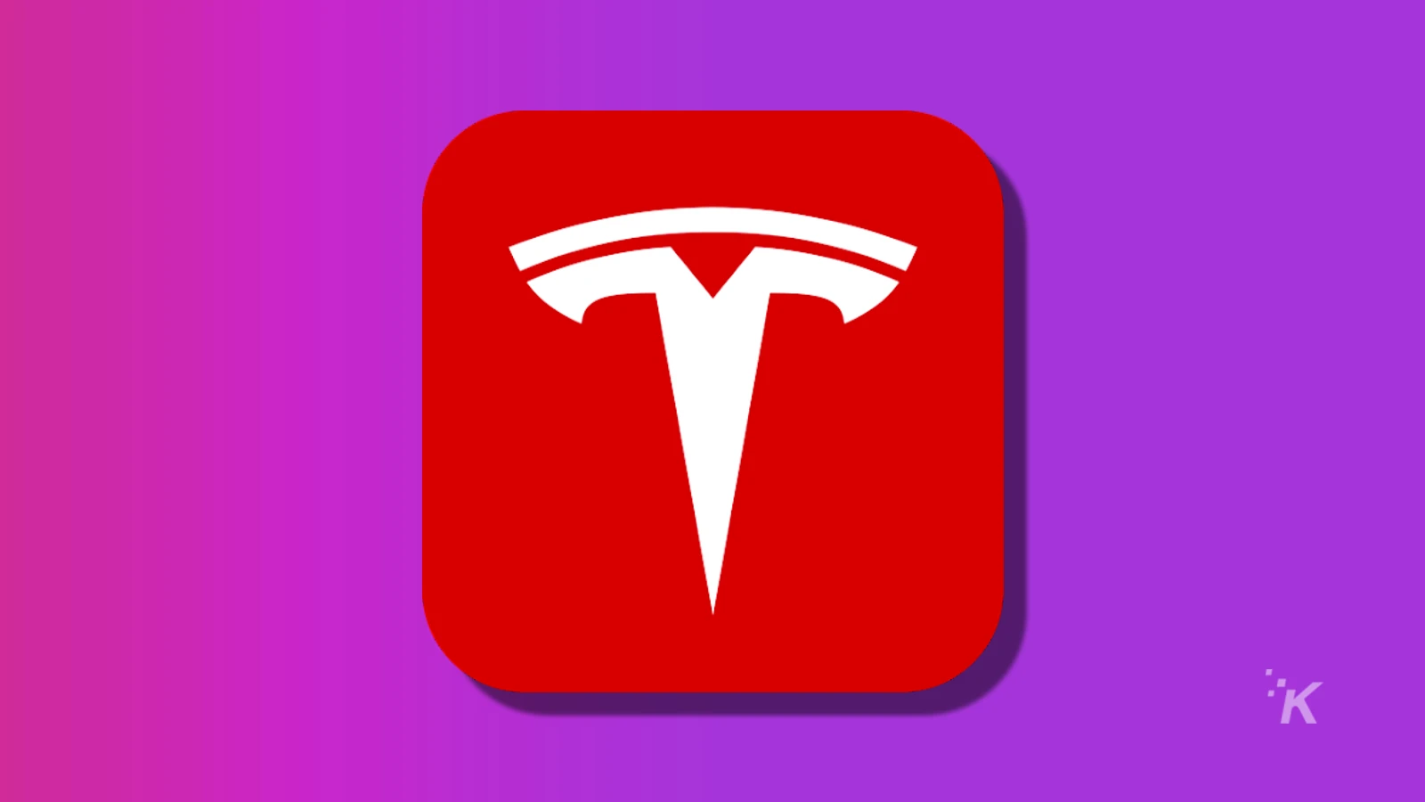 icona dell'app tesla su uno sfondo viola
