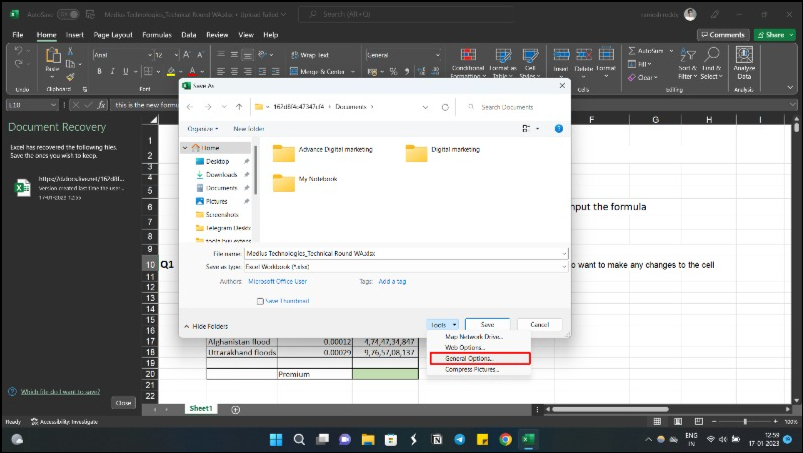 image showing tools options on windows excel