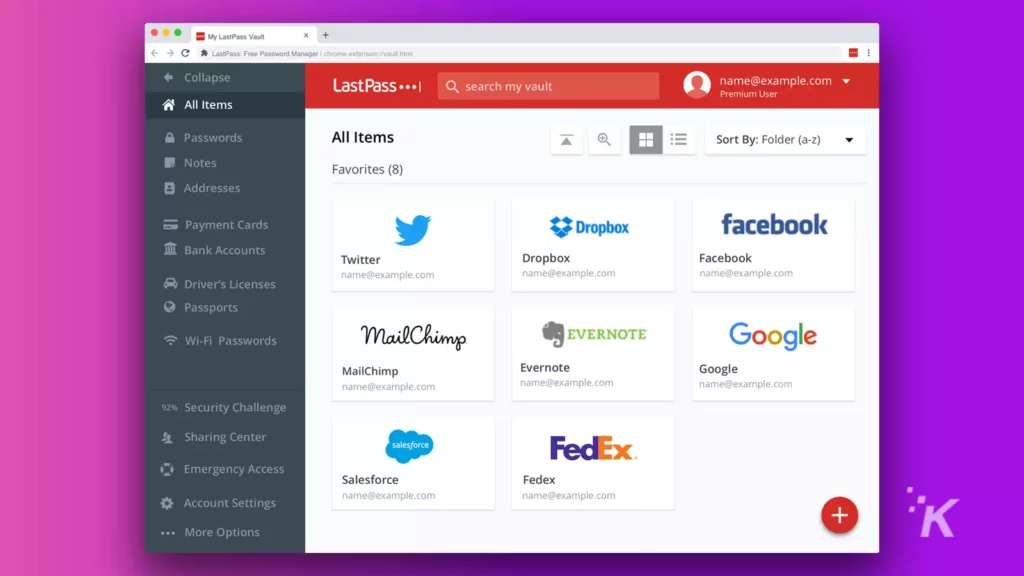 مثال lastpass