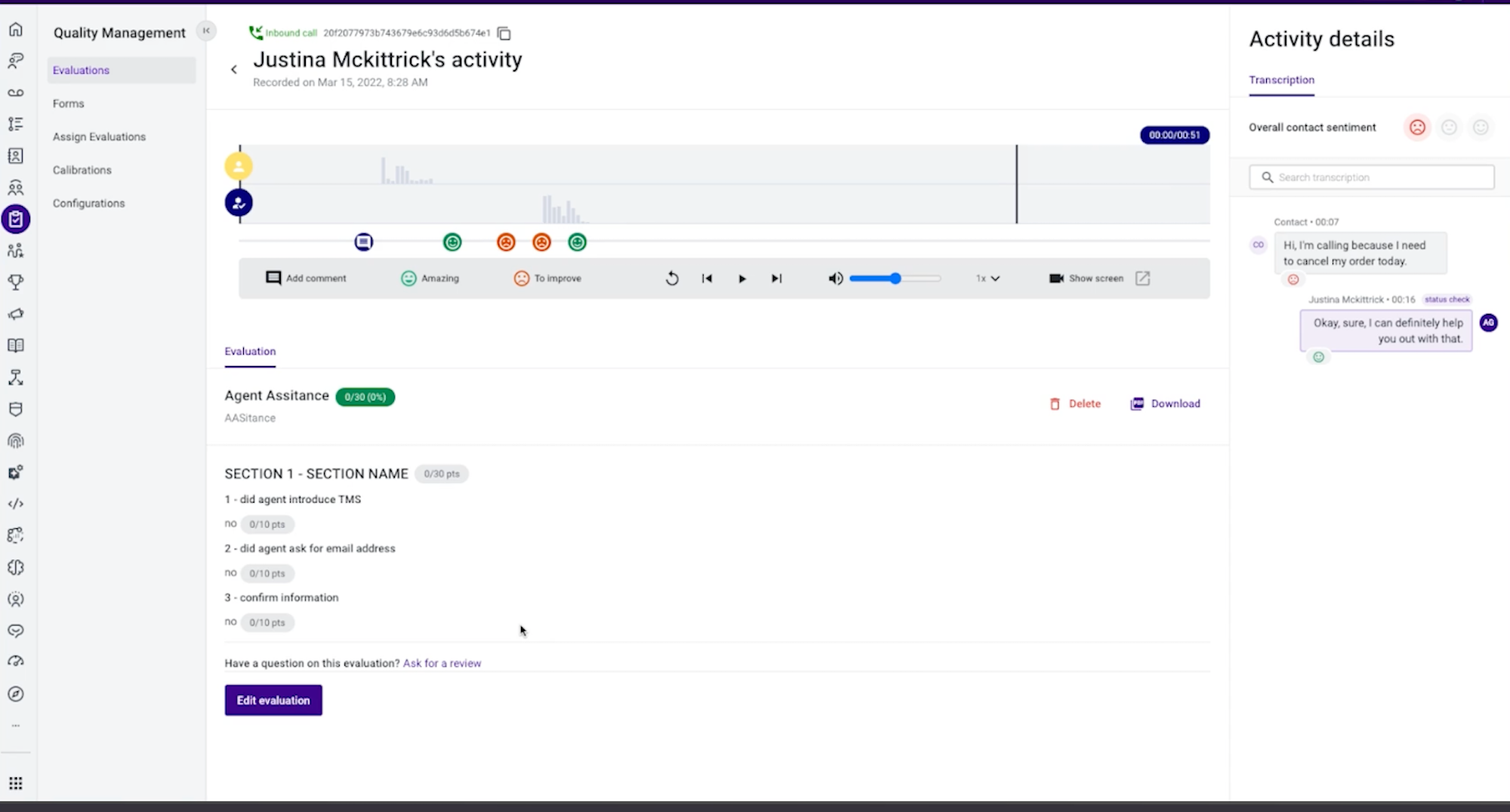 وكيل مراقبة نشاط Talkdesk