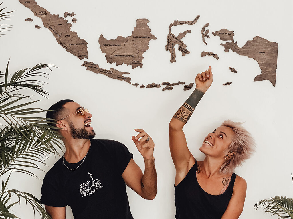 Wood Wall Map 6