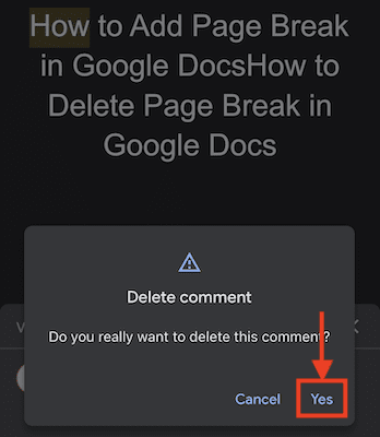 Confirmar exclusão no Google Docs no iOS