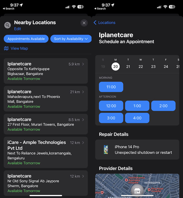 choose location