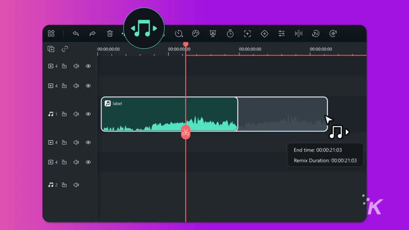 Wondershare Filmora 中的 AI 音频拉伸功能