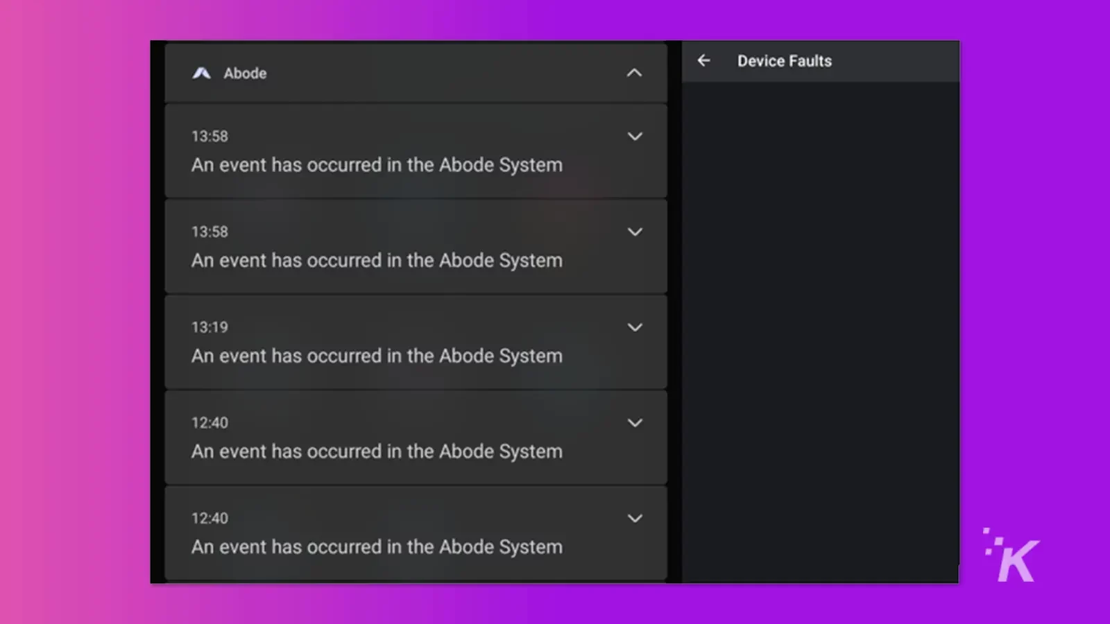 Приложение дверного звонка Adobe показывает ошибки