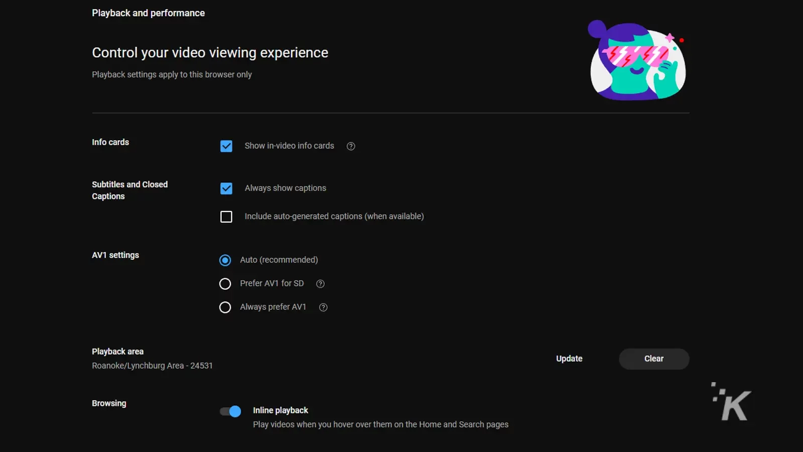 YouTube クローズド キャプションの設定