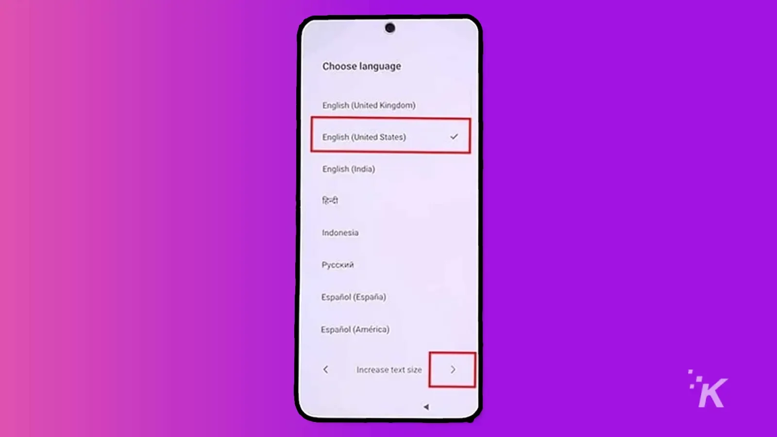 Android selectați limba