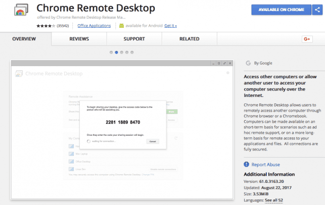 Chromeリモートデスクトップ