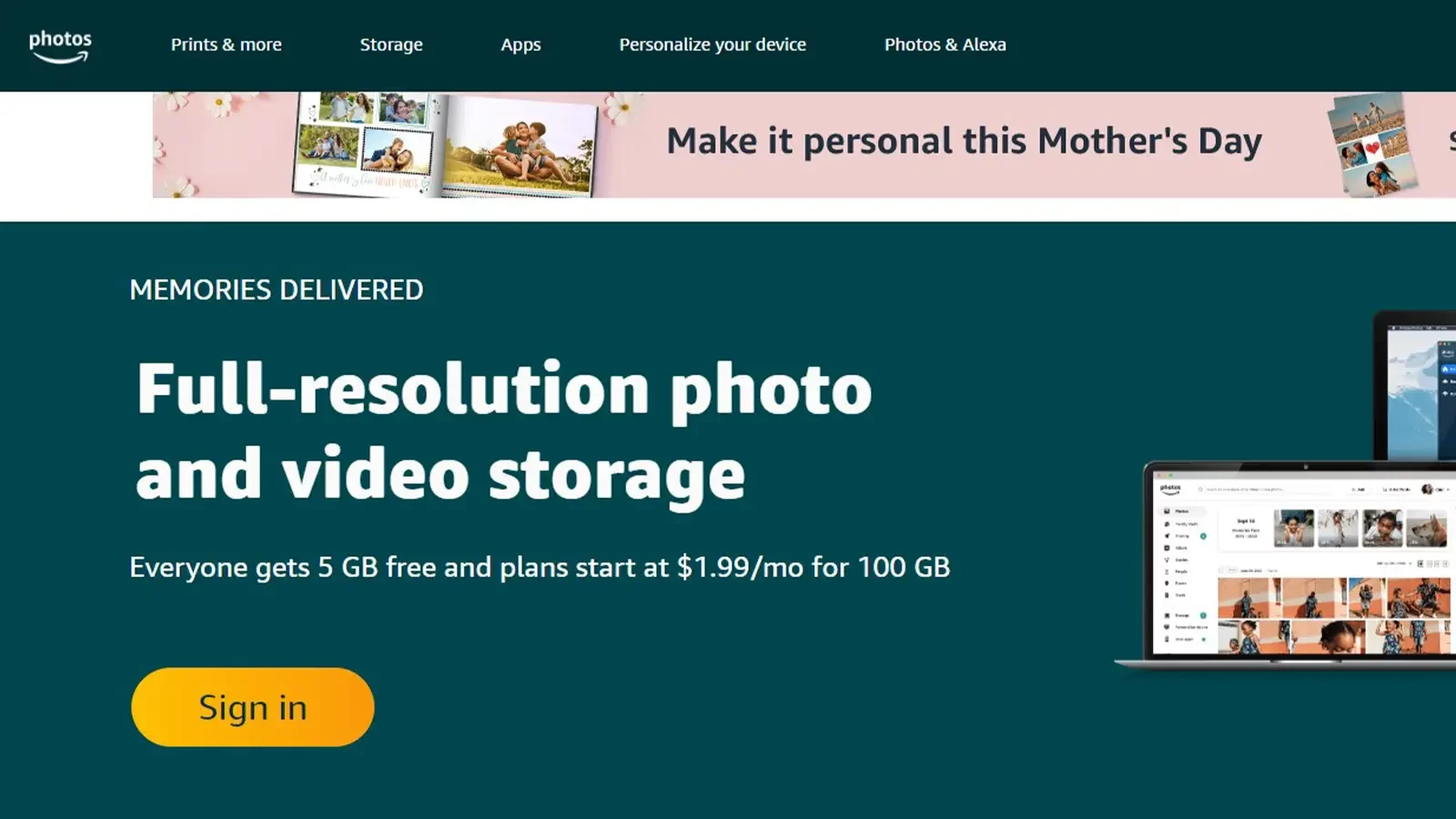 Amazon Fotoğraflar web sitesi