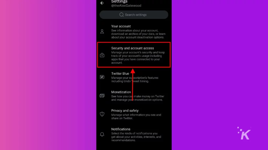 Twitter Android セキュリティとアカウント アクセス