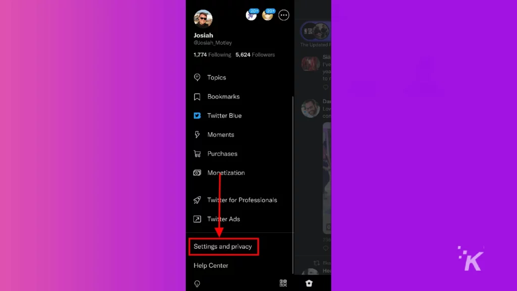 Twitter iOS の設定とプライバシー