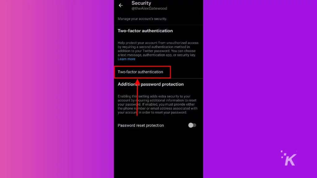 twitter android 二要素認証ボタン