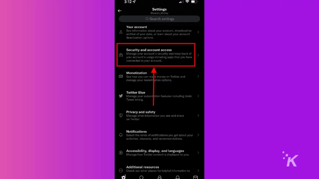 Twitter iOS のセキュリティとアカウント アクセス