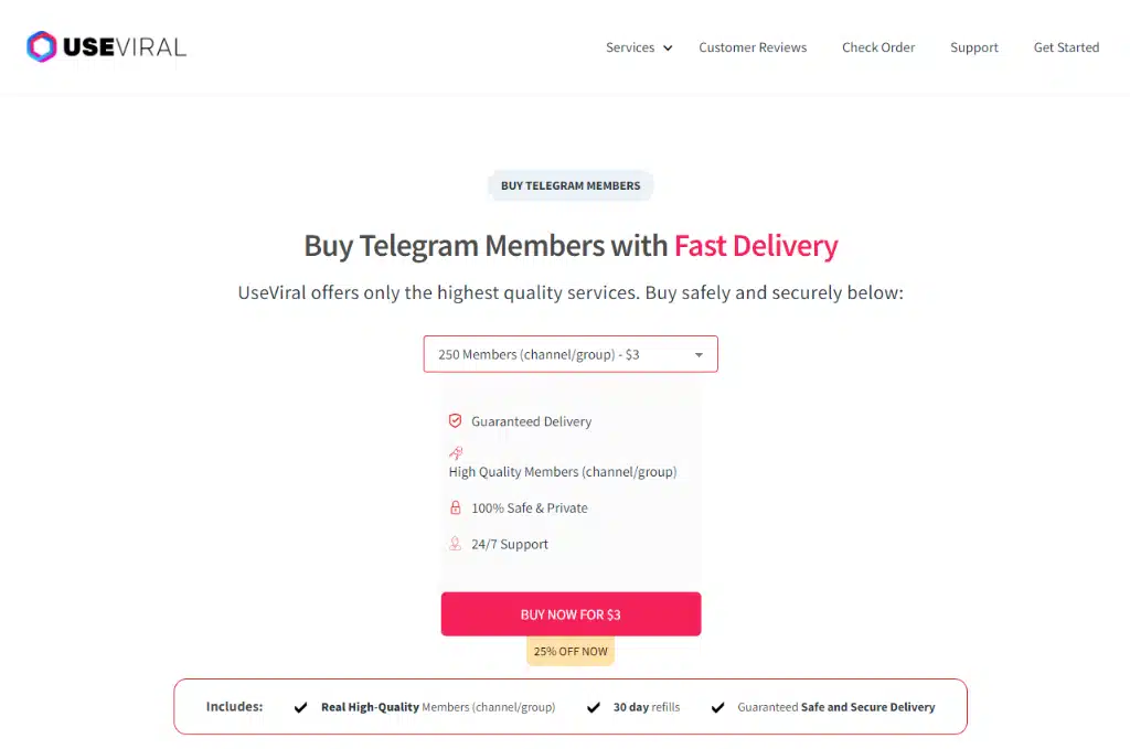 buy Telegram members - UseViral