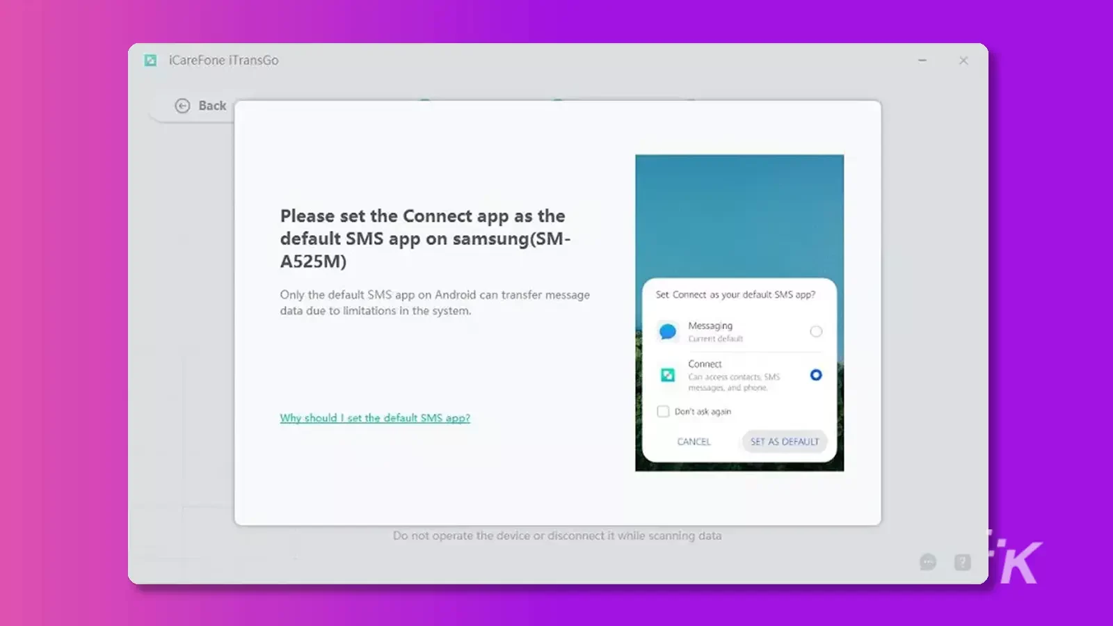 Connecter l'appareil de sélection d'application