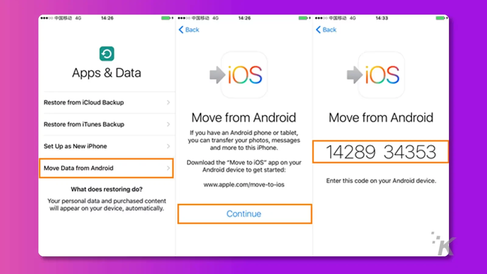 Passer aux étapes iOS