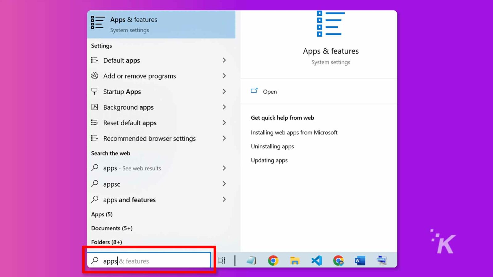 L'immagine mostra le diverse impostazioni e funzionalità disponibili in un sistema informatico, comprese le opzioni per l'installazione, la disinstallazione e l'aggiornamento delle app. Testo completo: App e funzionalità Impostazioni di sistema Impostazioni App e funzionalità App predefinite Impostazioni di sistema Aggiungi o rimuovi programmi App di avvio > Apri A App in background > Ripristina app predefinite Ottieni assistenza rapida dal Web Impostazioni del browser consigliate Installazione di app Web da Microsoft > Disinstallazione di app Cerca nel Web Aggiornamento delle app