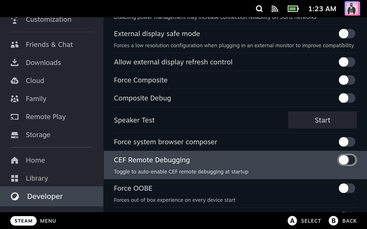 cef debugging off