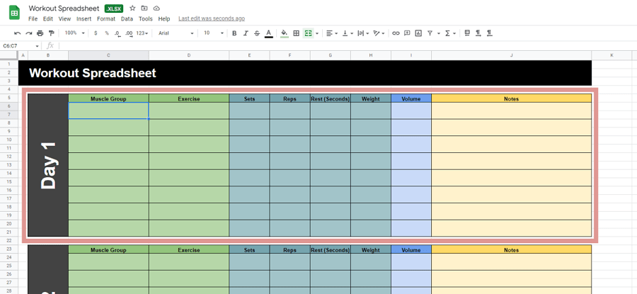 Plantilla de entrenamiento de sobrecarga progresiva Progressive Overload Training Template
