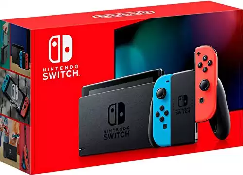 Nintendo Switch com Neon Blue e Neon Red Joy-Con
