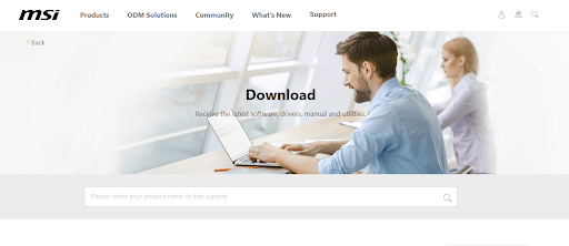 Visit the official website of MSI
