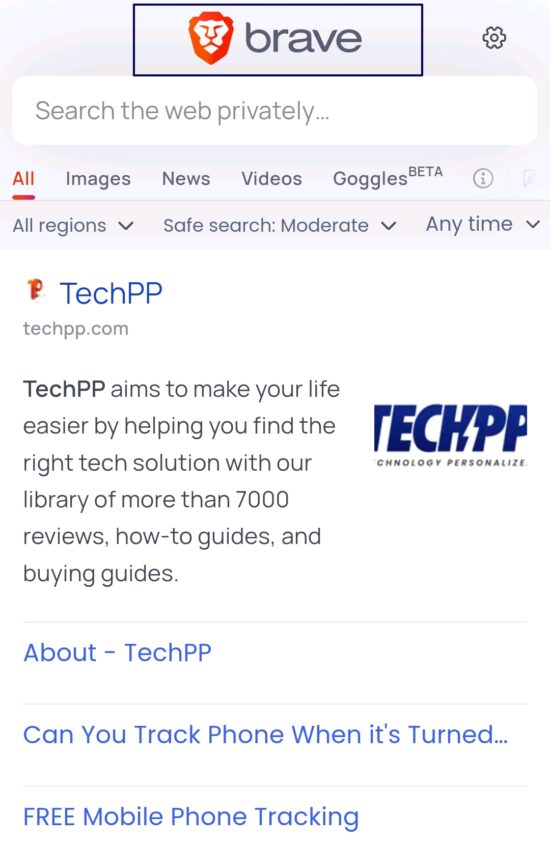 brave search engine