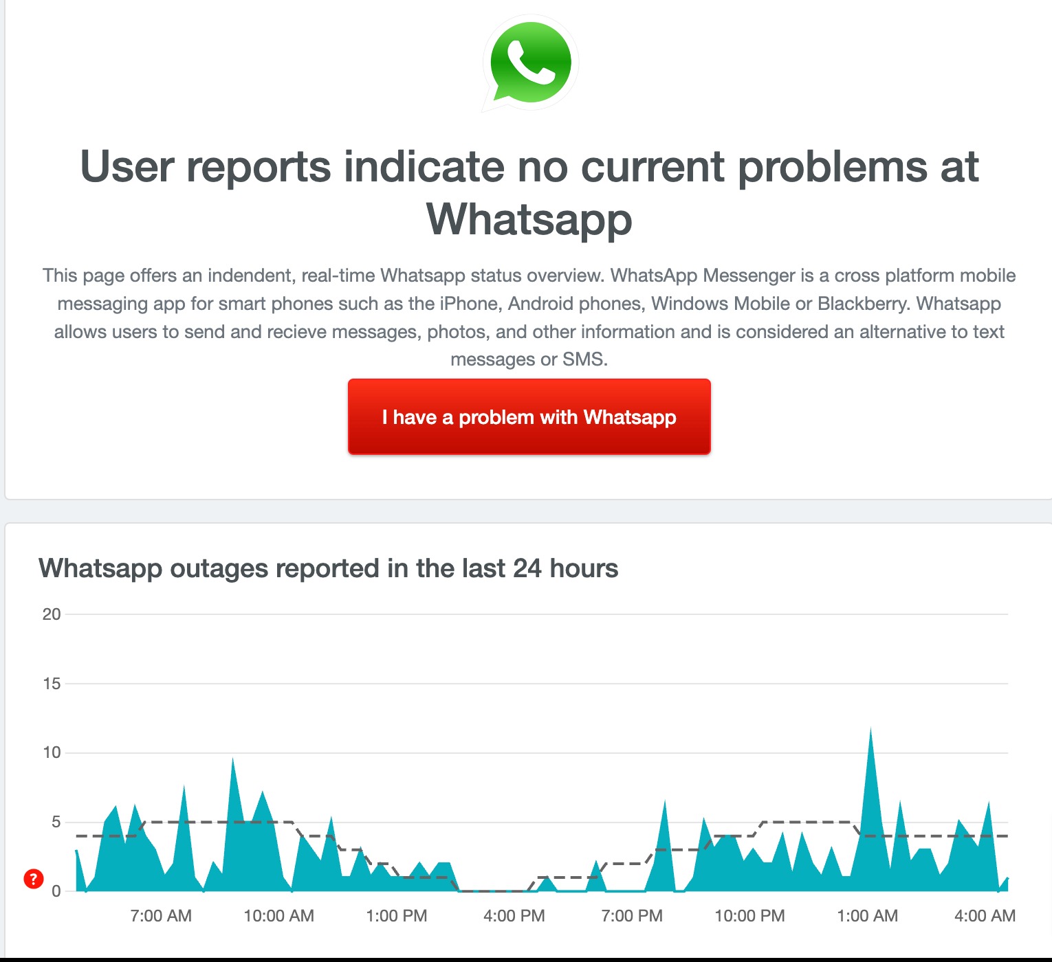 whatsapp down detector