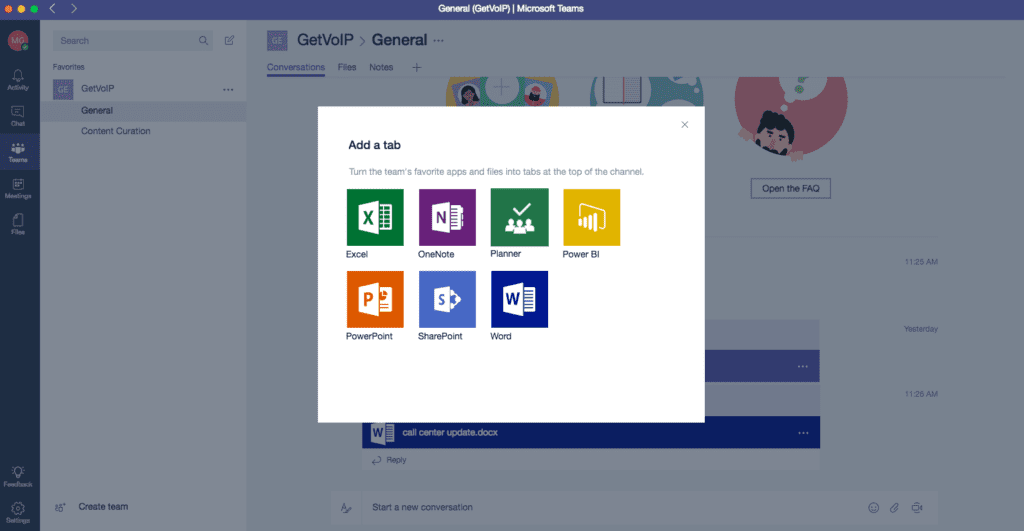 ภาพหน้าจอของ Microsoft Teams