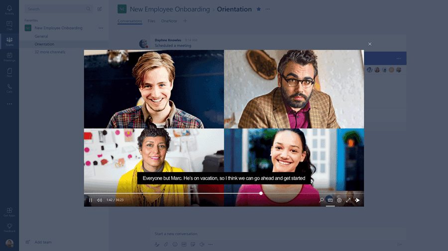 ภาพหน้าจอของ Microsoft Teams