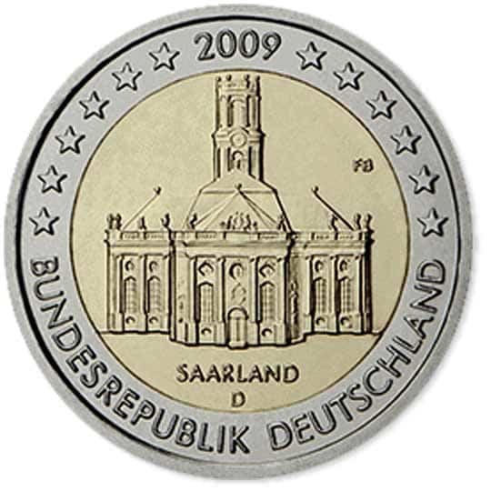 Moeda de 2 euros da Alemanha 2020 - BRANDENBURG 9 SAARLAND