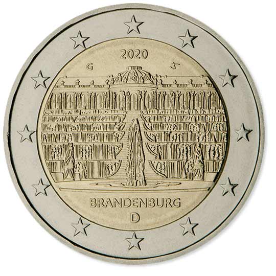 Moeda de 2 euros da Alemanha 2020 - BRANDENBURG 2 Alemania 2020 - BRANDENBURG