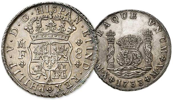 العملات المعدنية المكسيكية العتيقة: دليل شامل لهواة الجمع المبتدئين 4 Moneda Mexicana Antigua Columnario 1733